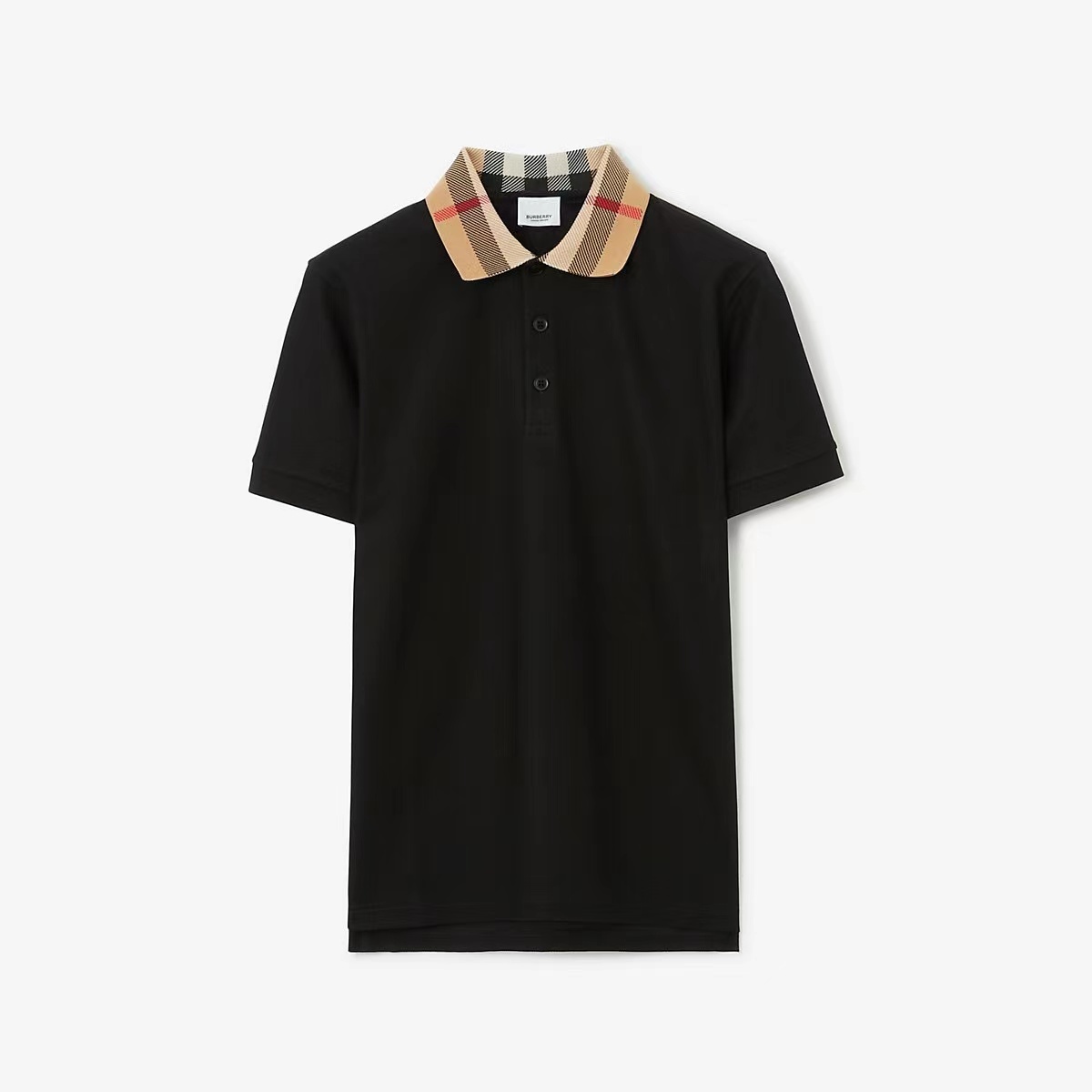 P299 格纹领POLO衫黑色