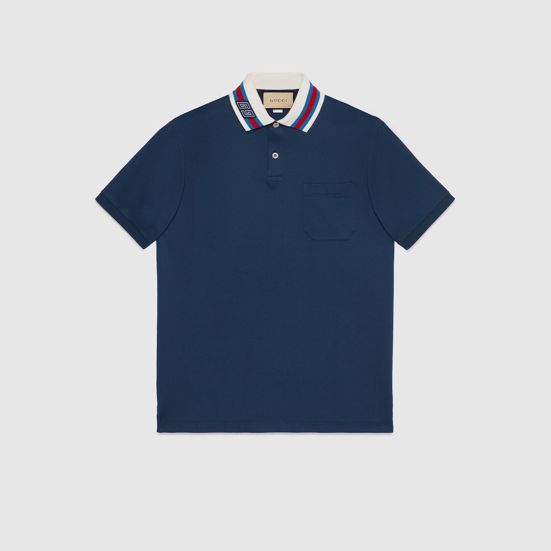 P299 双G贴饰POLO衫 蓝色