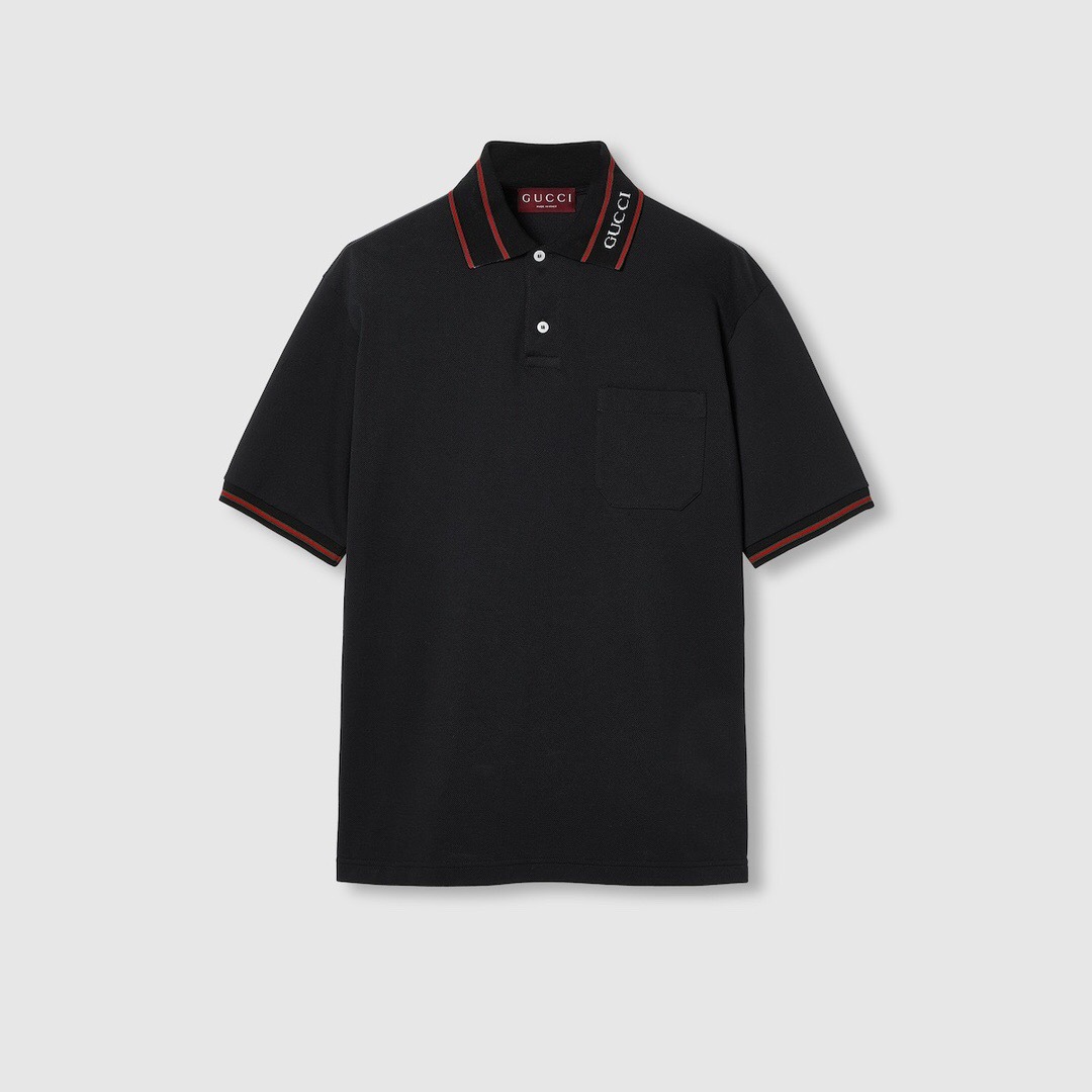 P299 红黑纹POLO衫黑色