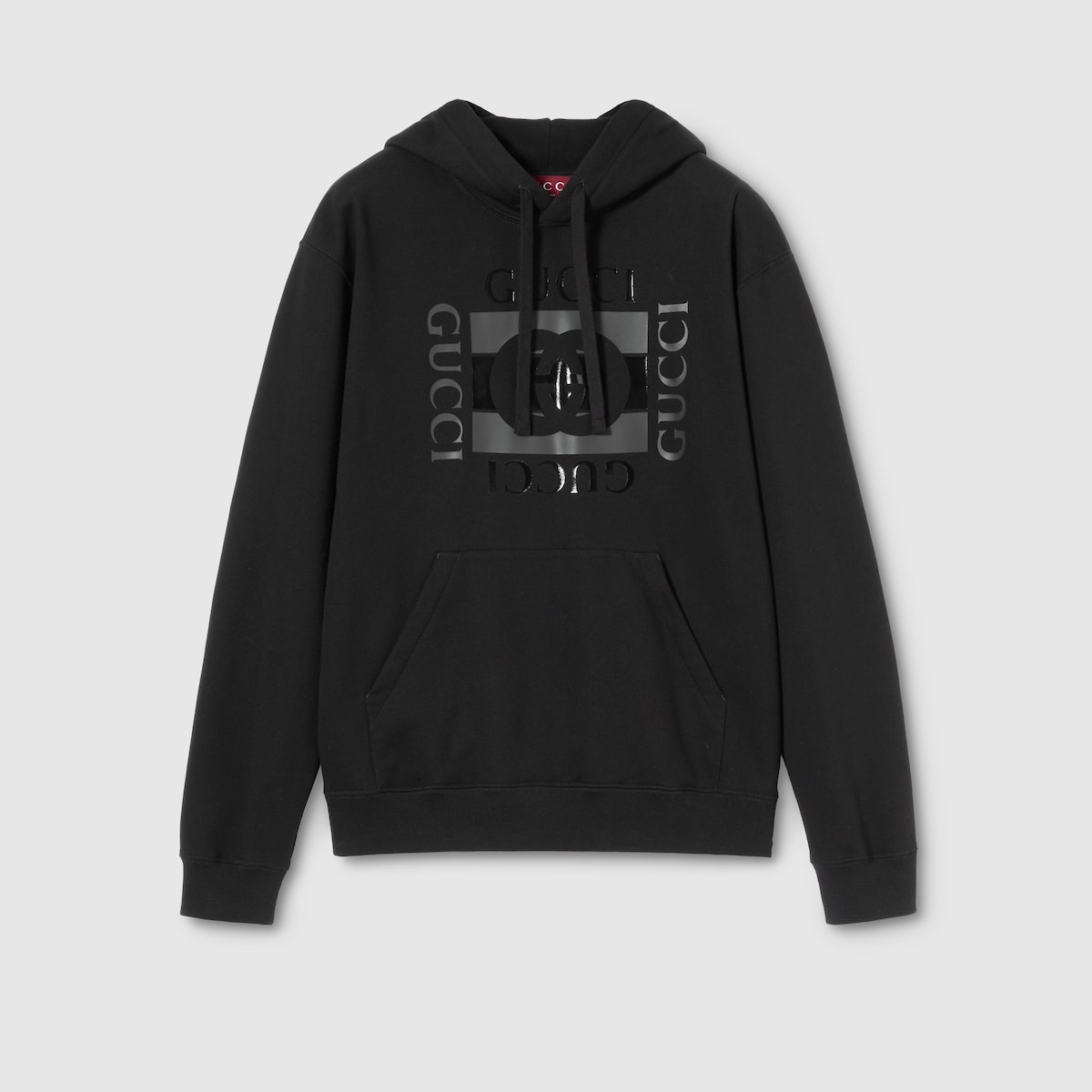 P389 Black Double G Large Print Hoodie