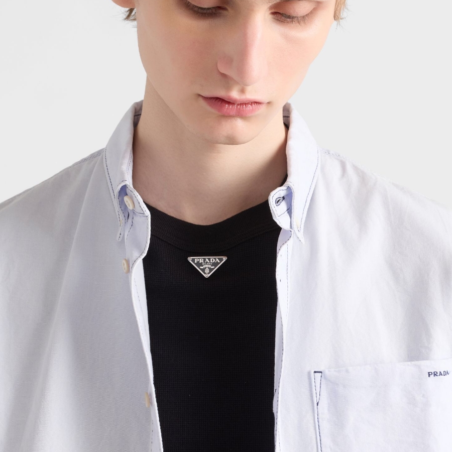 P239 Triangle Knitted Threaded Edge T-shirt