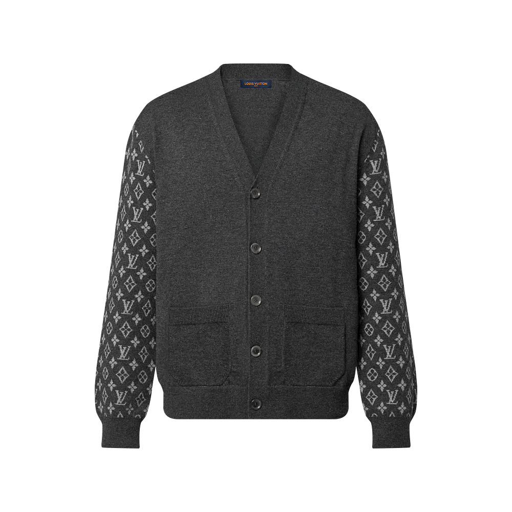 P609 Cashmere cardigan dark gray