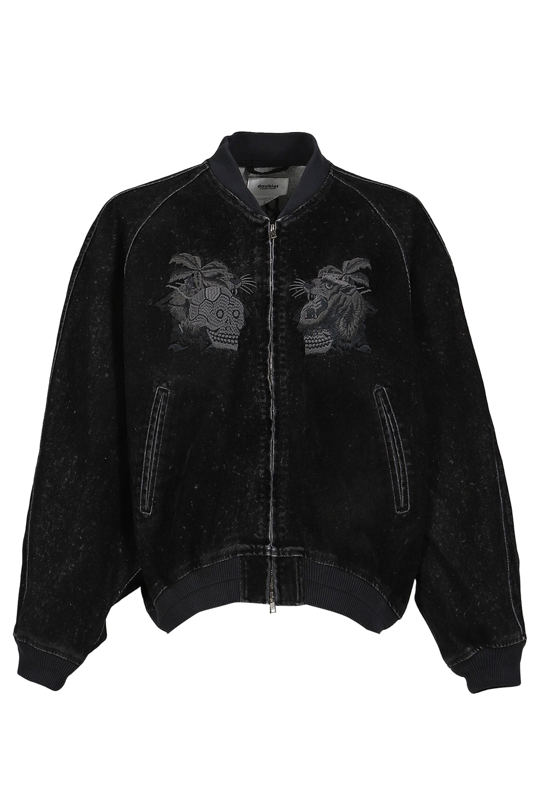 P469 Bat sleeve suede denim jacket