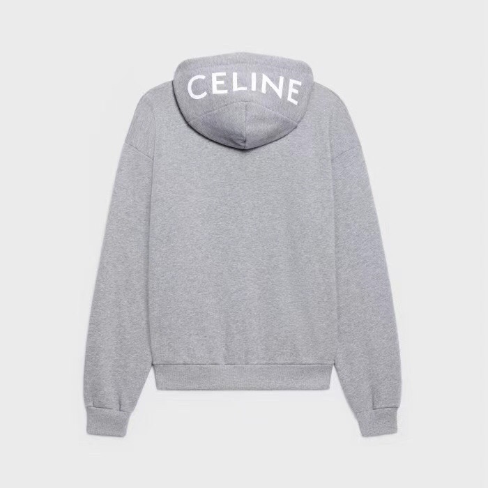 P399 Grey Hat Printed Zipper Hoodie