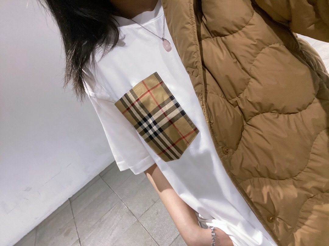 P209 BR卡其格纹口袋短袖白色 · image 19