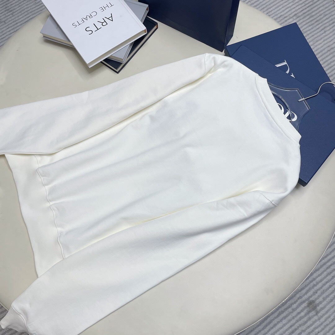 P339 CD闪光线刺圆领卫衣 米白色 · image 5