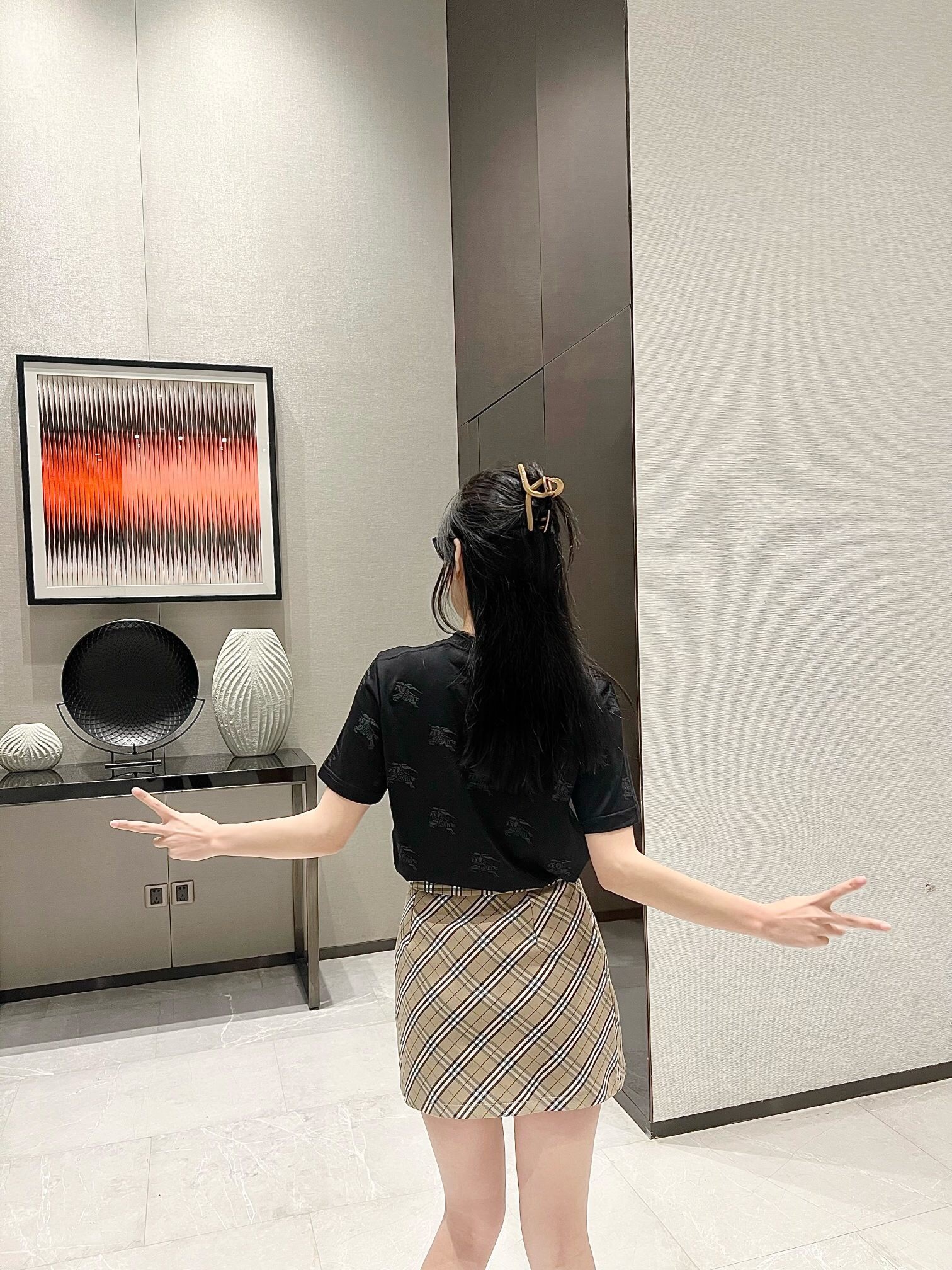 P229 点缀马术徽标印花T恤 黑色（Women） · image 14