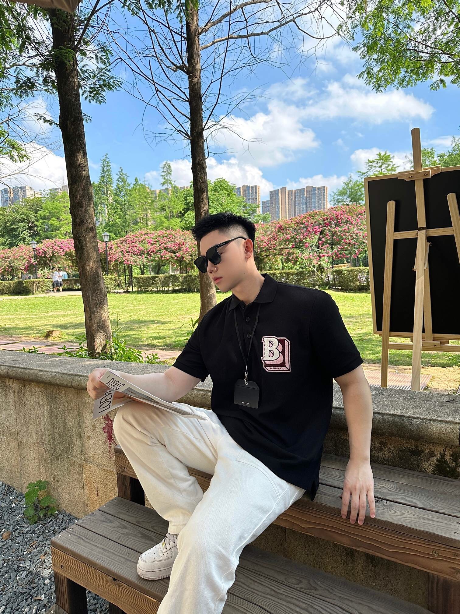 P319 毛巾贴饰网眼布POLO衫黑色 · image 18