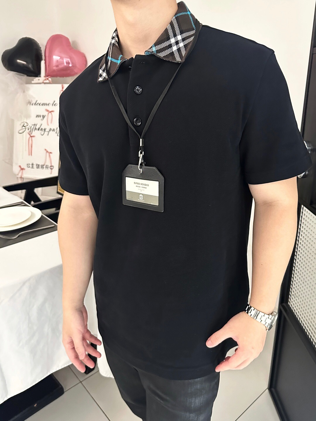 P289 BR厚款格纹领POLO黑色 · image 15
