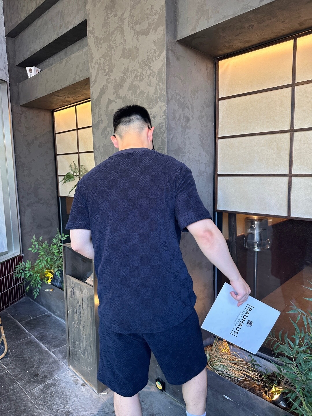 P309 棋盘格提花短裤 深蓝色 · image 16