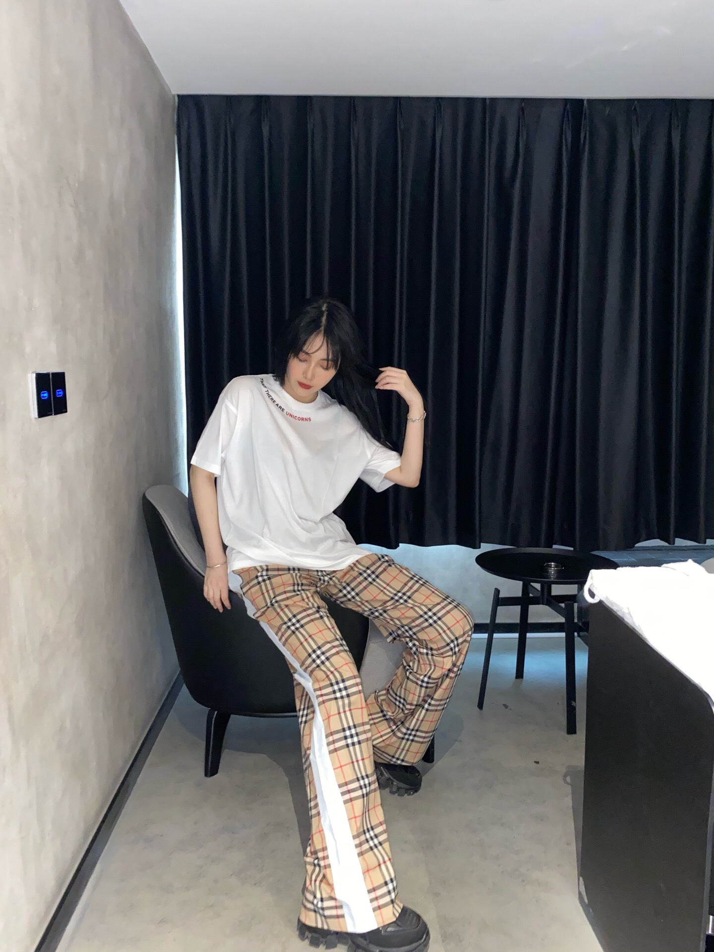 P349 白边格子长裤（Women） · image 18