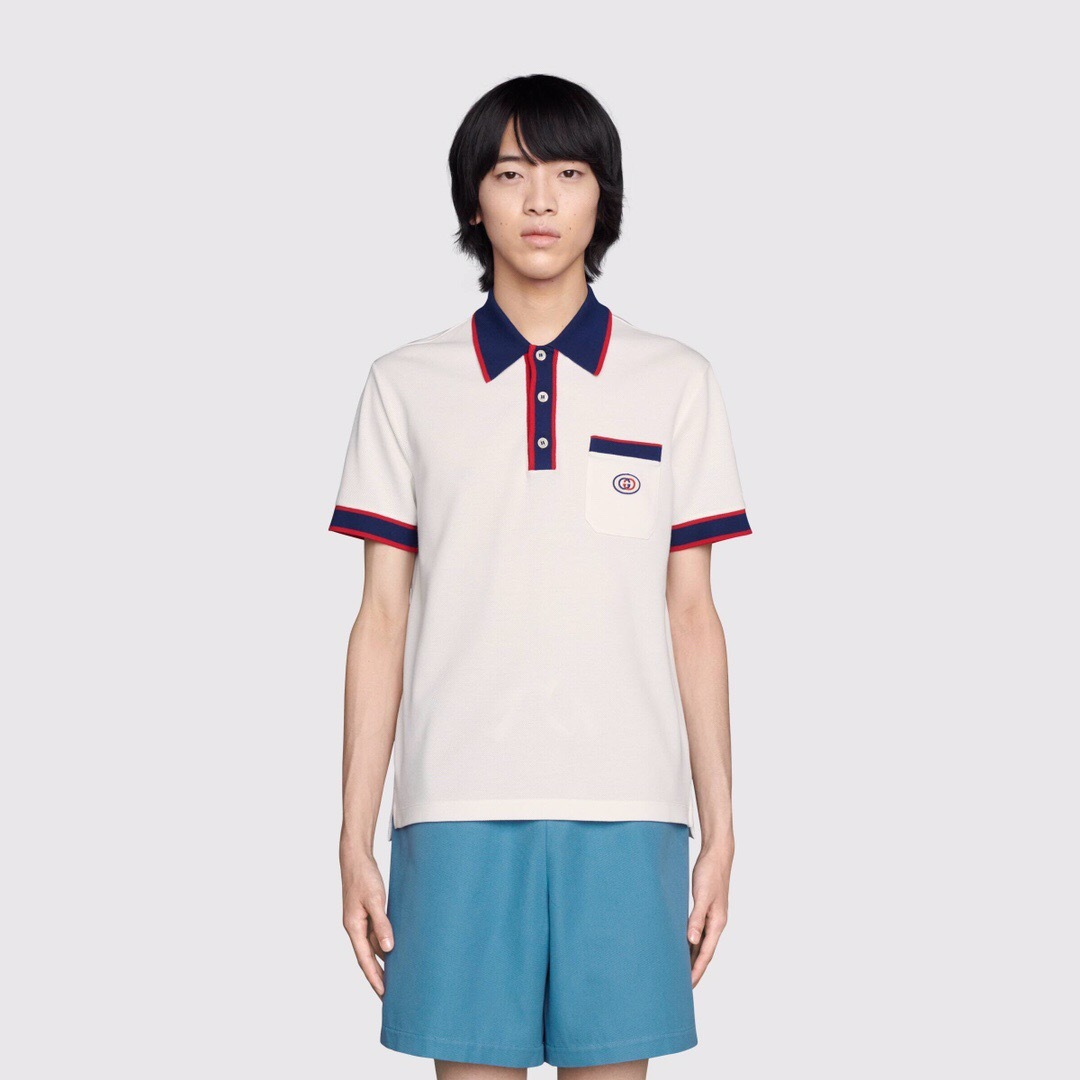 P289 杏色红蓝条POLO衫 · image 13