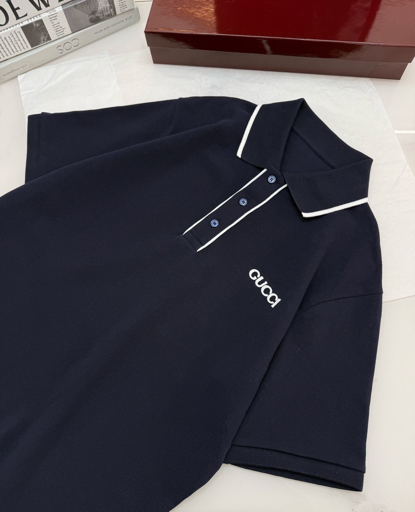 P299 深蓝色白镶边POLO衫 · image 8