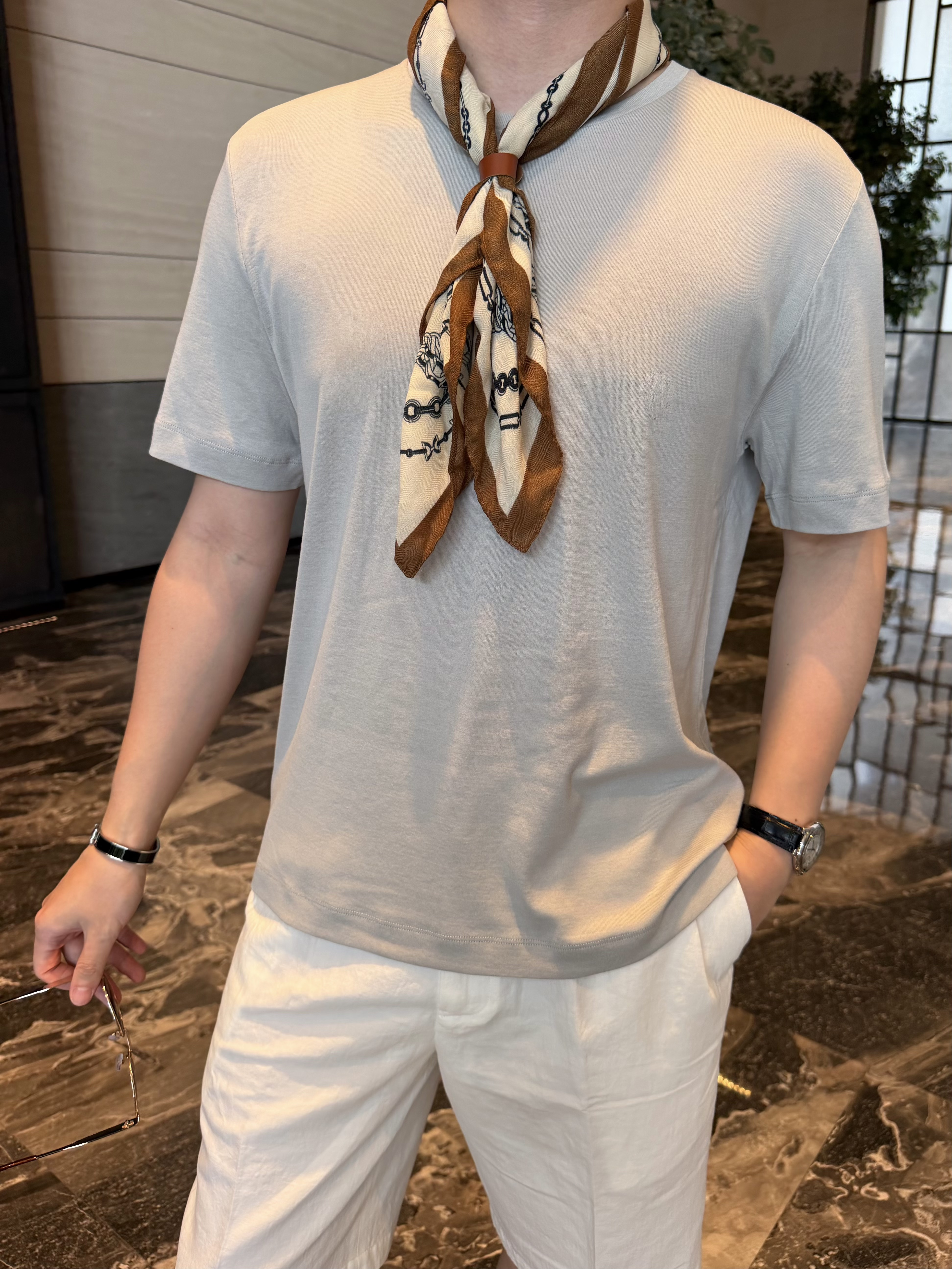 P389 蚕丝棉针织短袖杏仁奶油色 · image 23