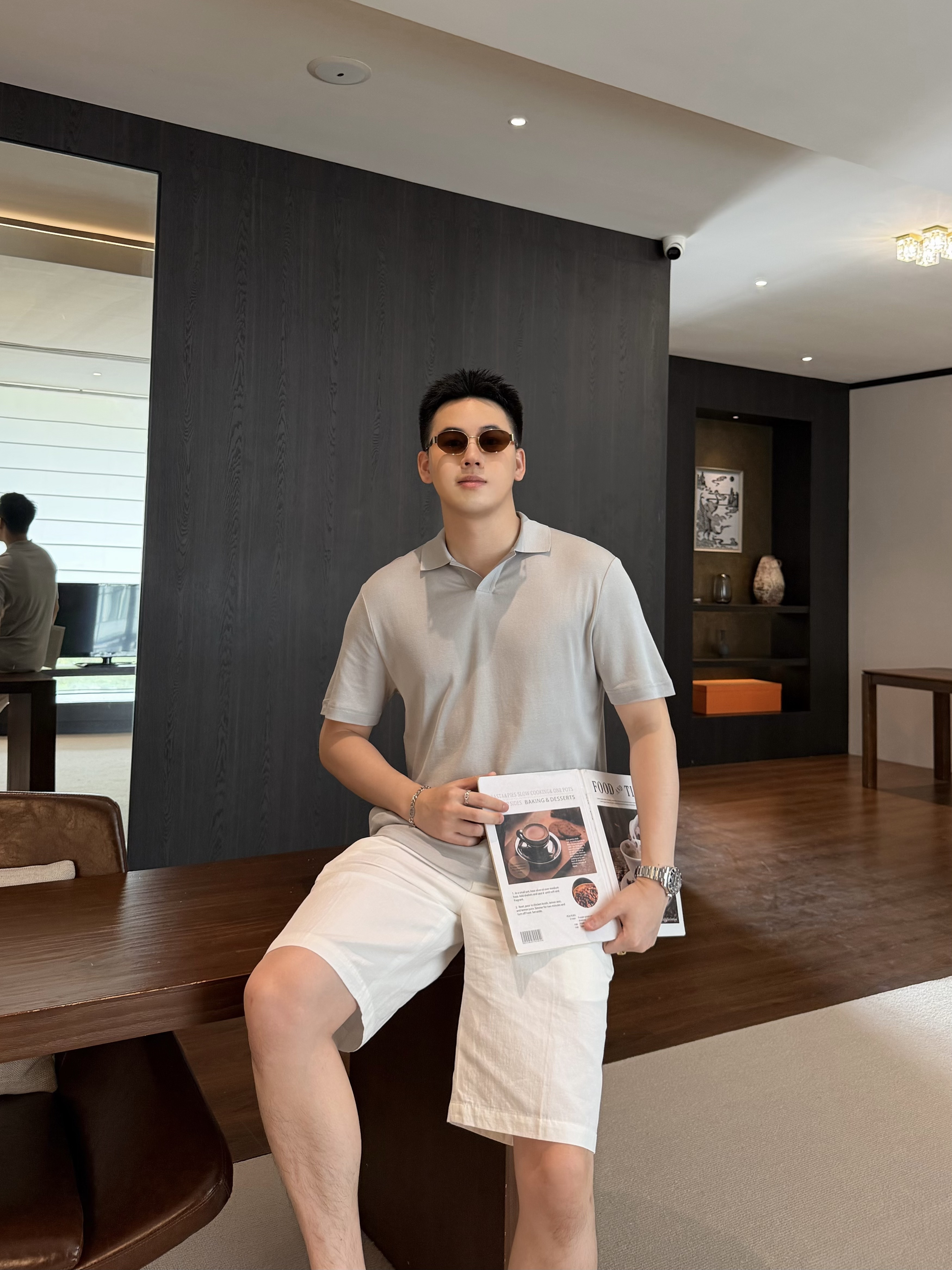 P449 蚕丝棉针织POLO烟青色 · image 19