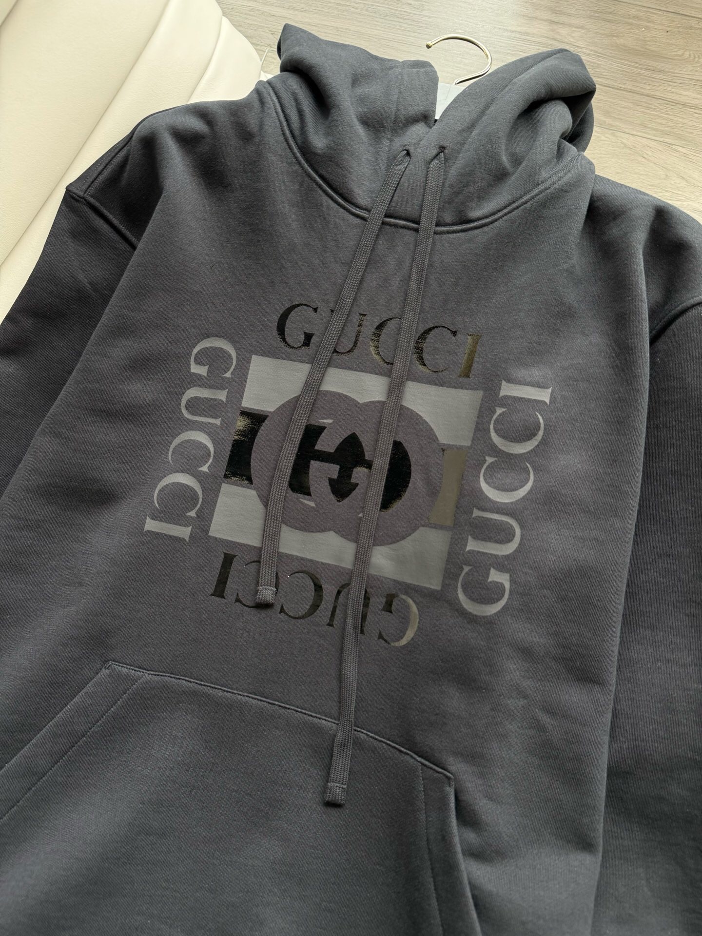 P389 Black Double G Large Print Hoodie · image 5