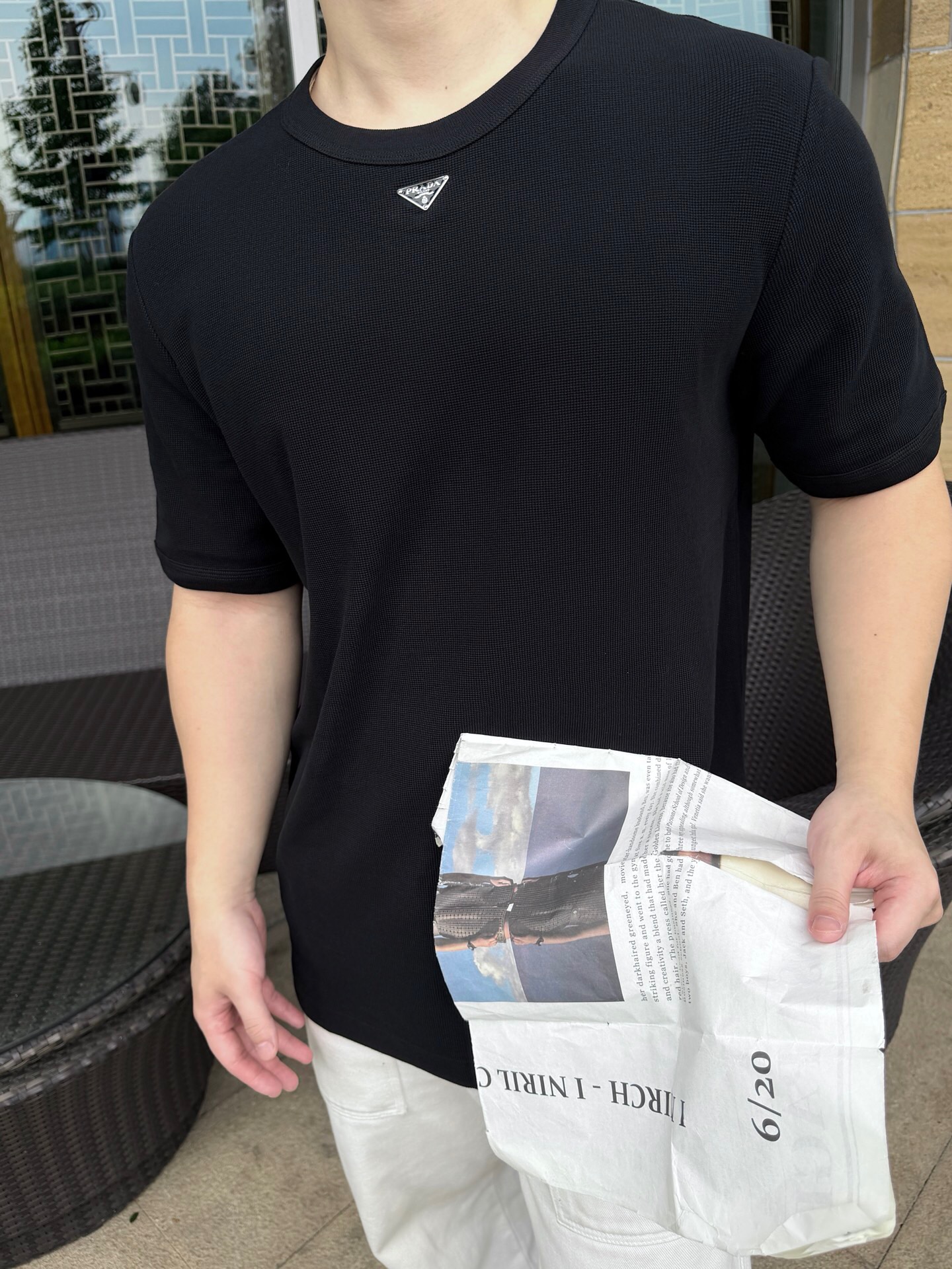 P239 Triangle Knitted Threaded Edge T-shirt · image 18