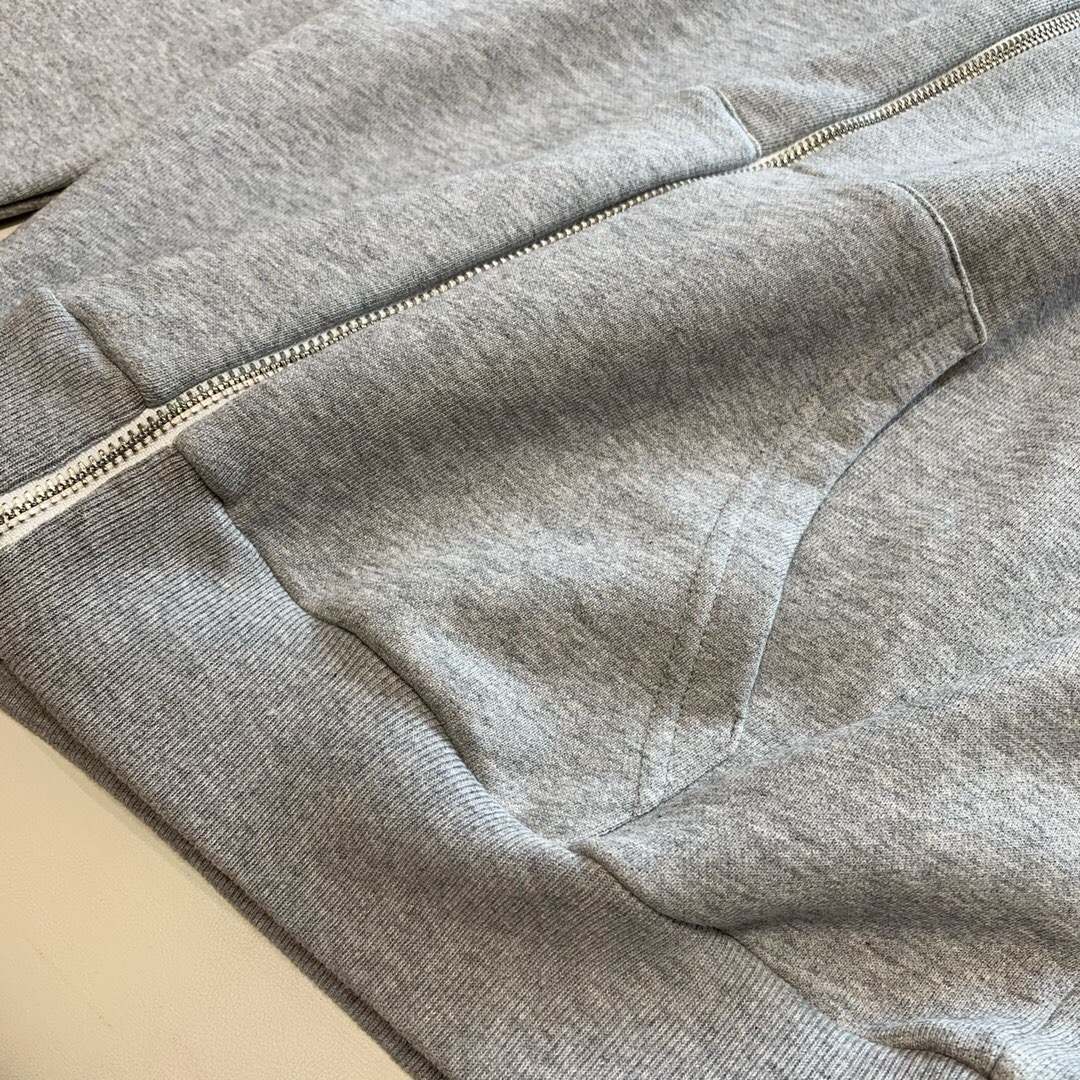 P399 Grey Hat Printed Zipper Hoodie · image 8