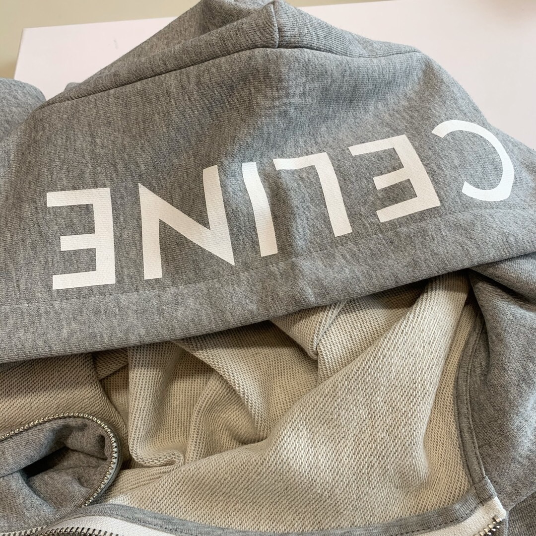 P399 Grey Hat Printed Zipper Hoodie · image 5